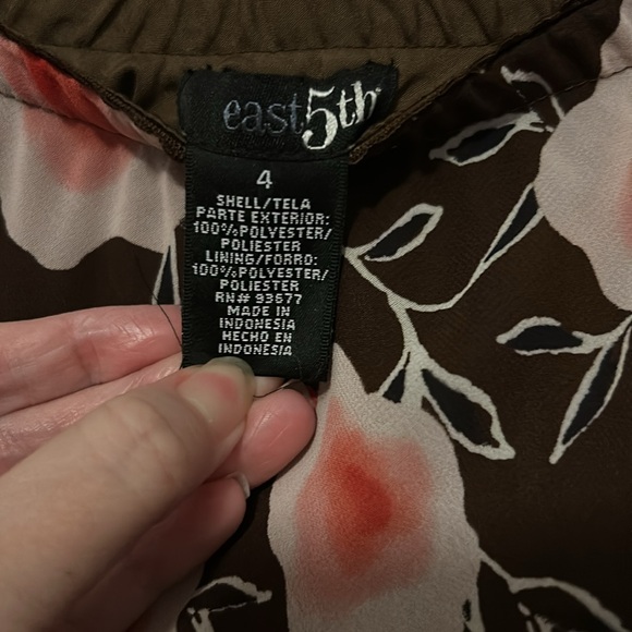 East 5th Black and Pink Midi A-Line Skirt - Picture 3 of 4